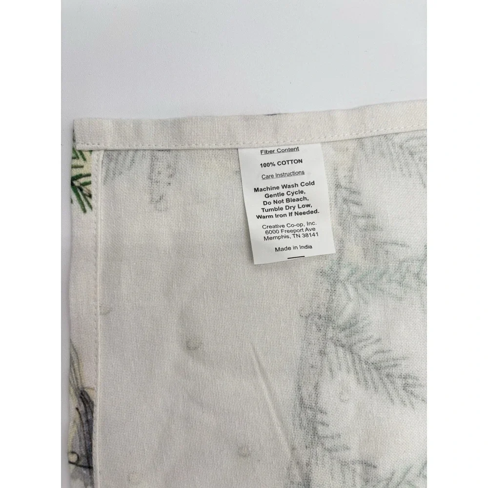 Creative Co-Op Bird Tea Towel 28x18 Cotton Kitchen Towel Winter Woodland NWT